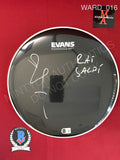 WARD_016 - Black Black Sabbath 12" Evans Drum Head Autographed By Bill Ward