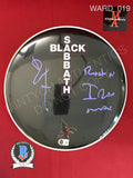 WARD_019 - Black Black Sabbath 12" Evans Drum Head Autographed By Bill Ward