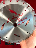 WHANNELL_002 - Silver 7" Real Saw Blade Autographed By Leigh Whannell