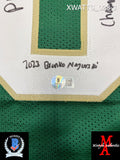 XWATTS_028 - Notre Dame Green Custom Jersey Autographed By Xavier Watts