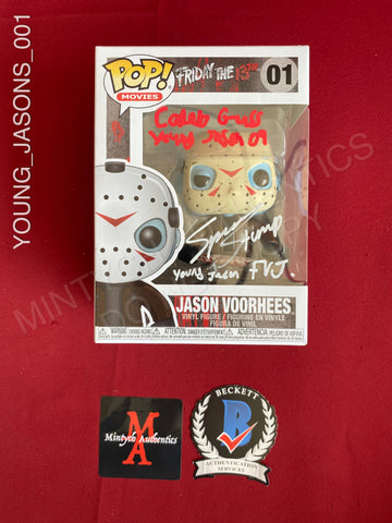YOUNG_JASONS_001 - Friday The 13th 01 Jason Voorhees Funko Pop! Autographed By Caleb Guss & Spencer Stump
