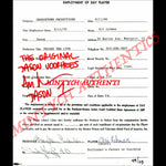 Ari Lehman Signed 11x14 Original  Friday the 13th Contract (Limited to 13 total of 113)