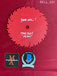 BELL_031 - Real 7" Red Steel Saw Blade Autographed By Tobin Bell