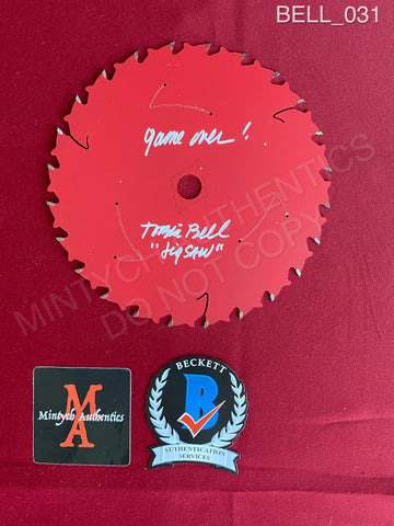 BELL_031 - Real 7" Red Steel Saw Blade Autographed By Tobin Bell
