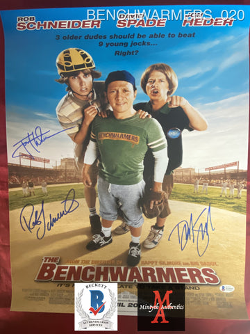 BENCHWARMERS_020 - 16x20 Photo Autographed By David Spade, Rob Schneider & John Heder