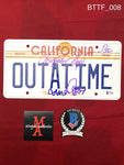 BTTF_008 - OUTTATIME Metal License Plate Autographed By Michael J. Fox & Christopher Lloyd
