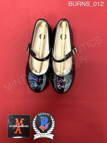 BURNS_012 - Black Shoes Shoes Autographed By Lisa & Louise Burns