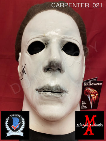 CARPENTER_021 - Michael Myers 1978 Trick Or Treat Studios Mask Autographed By John Carpenter