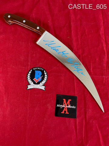 CASTLE_605 - Trick Or Treat Studios Halloween Plastic Poster Knife Autographed By Nick Castle