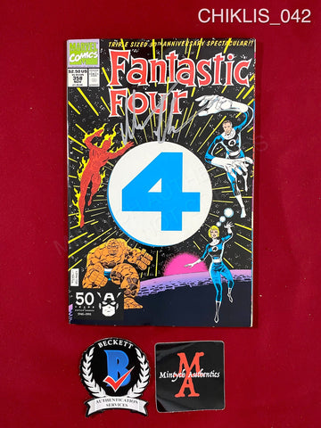 CHIKLIS_042 - Marvel Comics Fantastic Four 358 (1991) Comic Book Autographed By Michael Chiklis