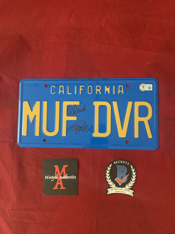 CHONG_010 - MUFF DVR Metal License Plate Autographed By Cheech & Chong