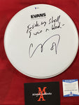 COREY_006 - White 12" Drumhead Autographed By Corey Taylor