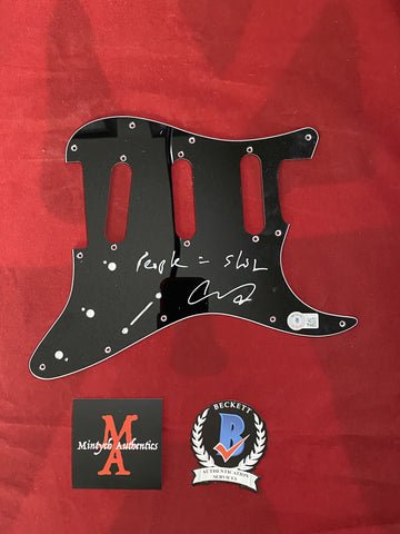 COREY_152 - Black Strat Pickguard Autographed By Corey Taylor
