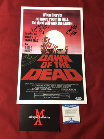 DOTD_001 - 11x17 Photo Autographed By 4 Dawn Of The Dead Cast Members