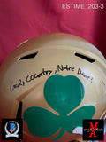 ESTIME_203 - Notre Dame Riddell SPEED Replica Full Size Helmet Autographed By Audric Estime