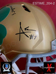 ESTIME_204 - Notre Dame Riddell SPEED Replica Full Size Helmet Autographed By Audric Estime
