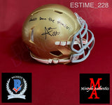 ESTIME_228 - Notre Dame Riddell SPEED Mini Helmet Autographed By Audric Estime