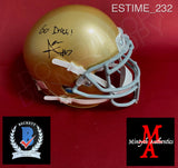 ESTIME_232 - Notre Dame Shutt Mini Helmet Autographed By Audric Estime