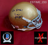 ESTIME_233 - Notre Dame Shutt Mini Helmet Autographed By Audric Estime