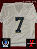ESTIME_274 - Notre Dame Fighting Irish CUSTOM White Jersey Autographed By Audric Estime