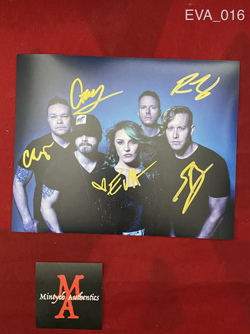 EVA_016 - 8x10 Photo Autographed By Eva Under Fire Band - 5 Members