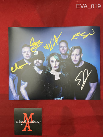 EVA_019 - 8x10 Photo Autographed By Eva Under Fire Band - 5 Members