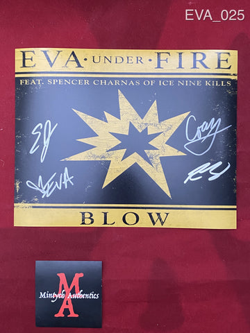 EVA_025 - 8x10 Photo Autographed By Eva Under Fire Band - 4 Members