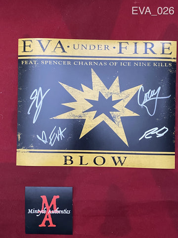 EVA_026 - 8x10 Photo Autographed By Eva Under Fire Band - 4 Members