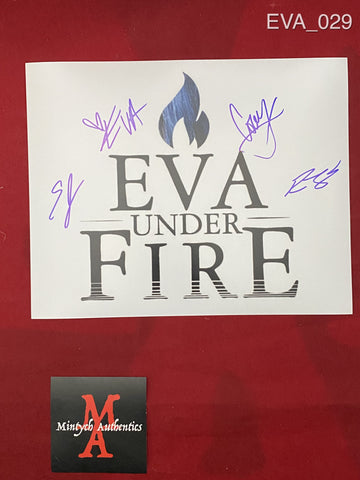 EVA_029 - 8x10 Photo Autographed By Eva Under Fire Band - 4 Members