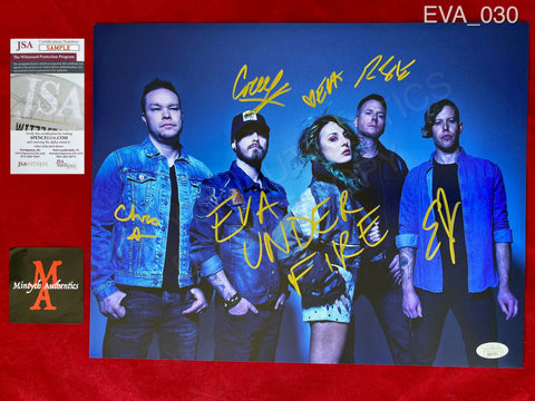 EVA_030 - 11x14 Photo Autographed By Eva Under Fire Band Members