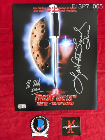 F13P7_005 - 11x14 Photo Autographed By Kane Hodder & Lar Park Lincoln