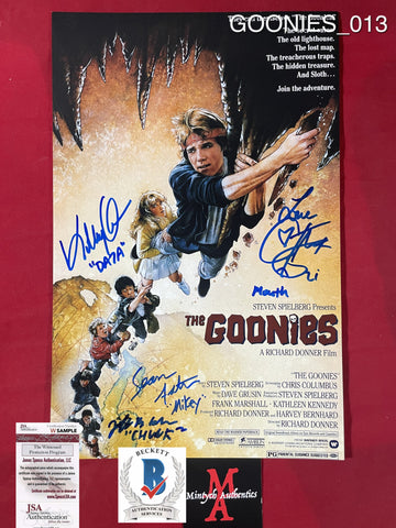 GOONIES_013 - 11x17 Photo Autographed By Corey Feldman, Sean Astin, Jonathan Ke Quan & Jeff Cohen