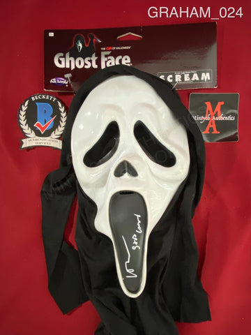 GRAHAM_024 - Ghost Face Fun World Mask Autographed By Heather Graham