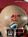 HAPPYDD_014 - Happy Death Day Trick Or Treat Studios Mask Autographed By Jessica Rothe & Rob Mello