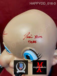 HAPPYDD_016 - Happy Death Day Trick Or Treat Studios Mask Autographed By Jessica Rothe & Rob Mello