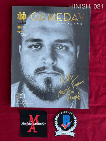HINISH_021 - Notre Dame Offical Program (IMPERFECT) Autographed By Kurt Hinish