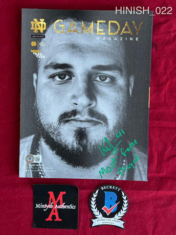 HINISH_022 - Notre Dame Offical Program Autographed By Kurt Hinish