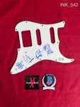 INK_542 - White Strat Pickguard Autographed By Ice Nine Kills