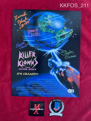 KKFOS_211 - 11x14 Photo Autographed By FIVE Killer Klowns From Outer Space Cast Members