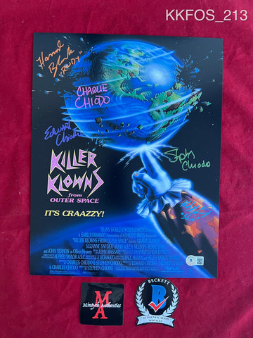 KKFOS_213 - 11x14 Photo Autographed By FIVE Killer Klowns From Outer Space Cast Members