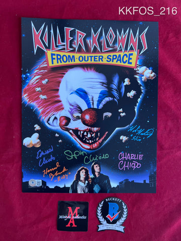 KKFOS_216 - 11x14 Photo Autographed By FIVE Killer Klowns From Outer Space Cast Members