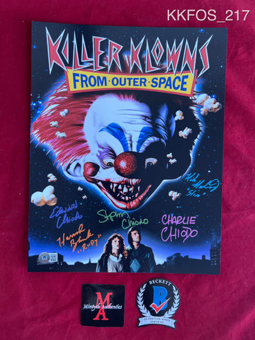 KKFOS_217 - 11x14 Photo Autographed By FIVE Killer Klowns From Outer Space Cast Members