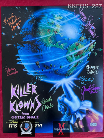 KKFOS_227 - 16x20 Photo Autographed By EIGHT Killer Klowns From Outer Space Cast Members
