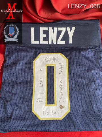 LENZY_008 - Notre Dame Custom Jersey Autographed By Braden Lenzy