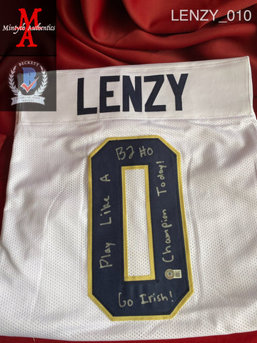 LENZY_010 - Notre Dame Custom Jersey Autographed By Braden Lenzy