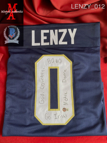 LENZY_012 - Notre Dame Custom Jersey Autographed By Braden Lenzy