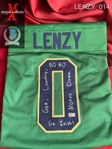 LENZY_014 - Notre Dame Custom Jersey Autographed By Braden Lenzy