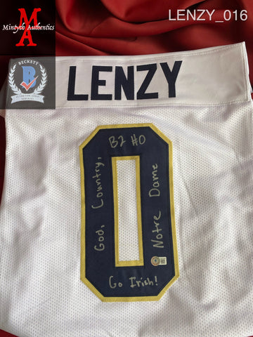 LENZY_016 - Notre Dame Custom Jersey Autographed By Braden Lenzy