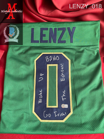 LENZY_018 - Notre Dame Custom Jersey Autographed By Braden Lenzy