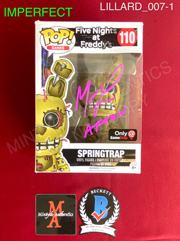 LILLARD_007 - Five Nights At Freddy's 110 Springtrap FLOCKED GameStop Exlusive Funko Pop! (IMPERFECT) Autographed By Matthew Lillard